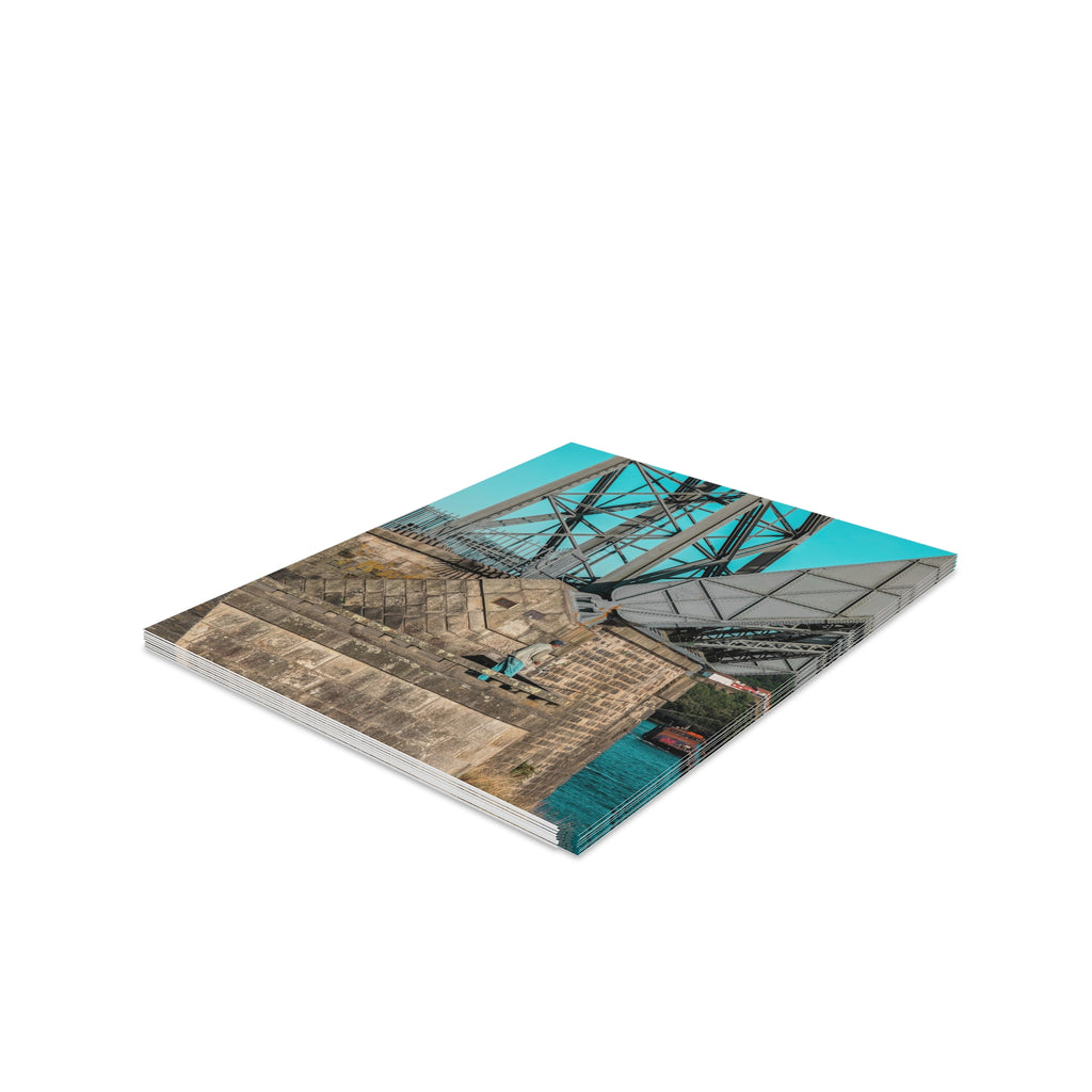 Portugal Bridge with Fisherman Greeting Card Set