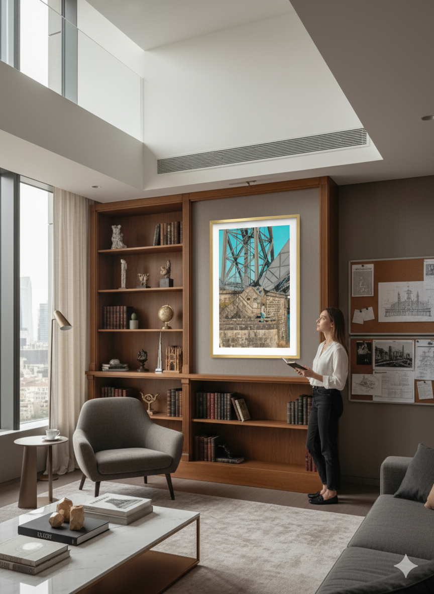 Eiffel's Bridge with Portugal's Fisherman Framed, Matted, or Unframed Print