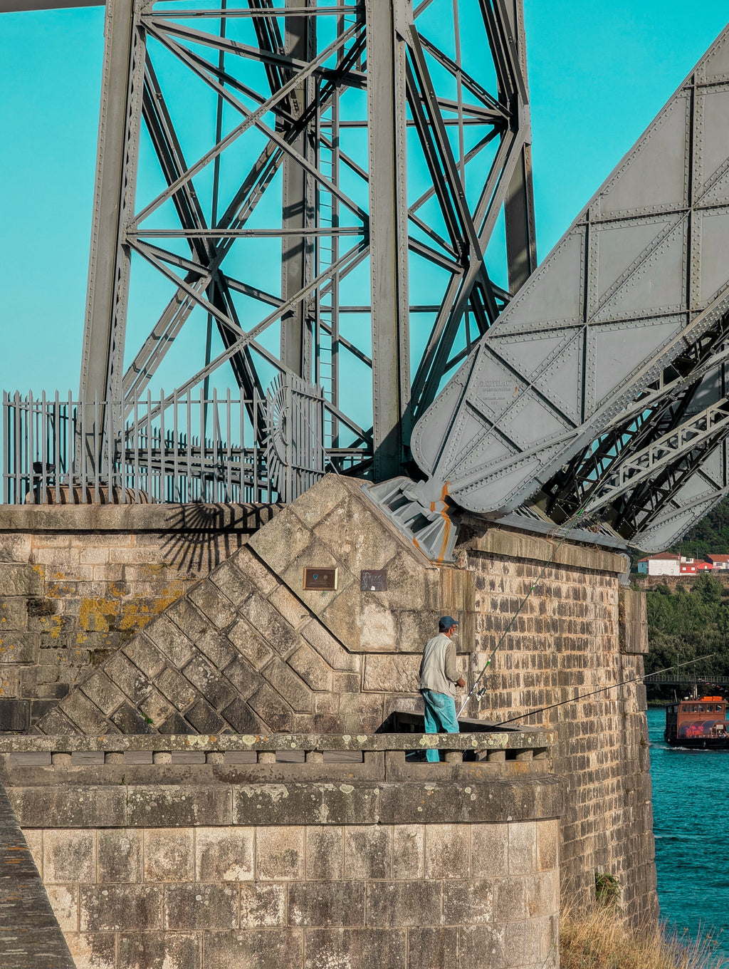 Eiffel's Bridge with Portugal's Fisherman Framed, Matted, or Unframed Print