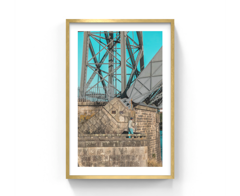 Eiffel's Bridge with Portugal's Fisherman Framed, Matted, or Unframed Print