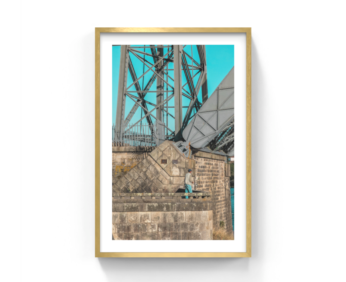 Eiffel's Bridge with Portugal's Fisherman Framed, Matted, or Unframed Print